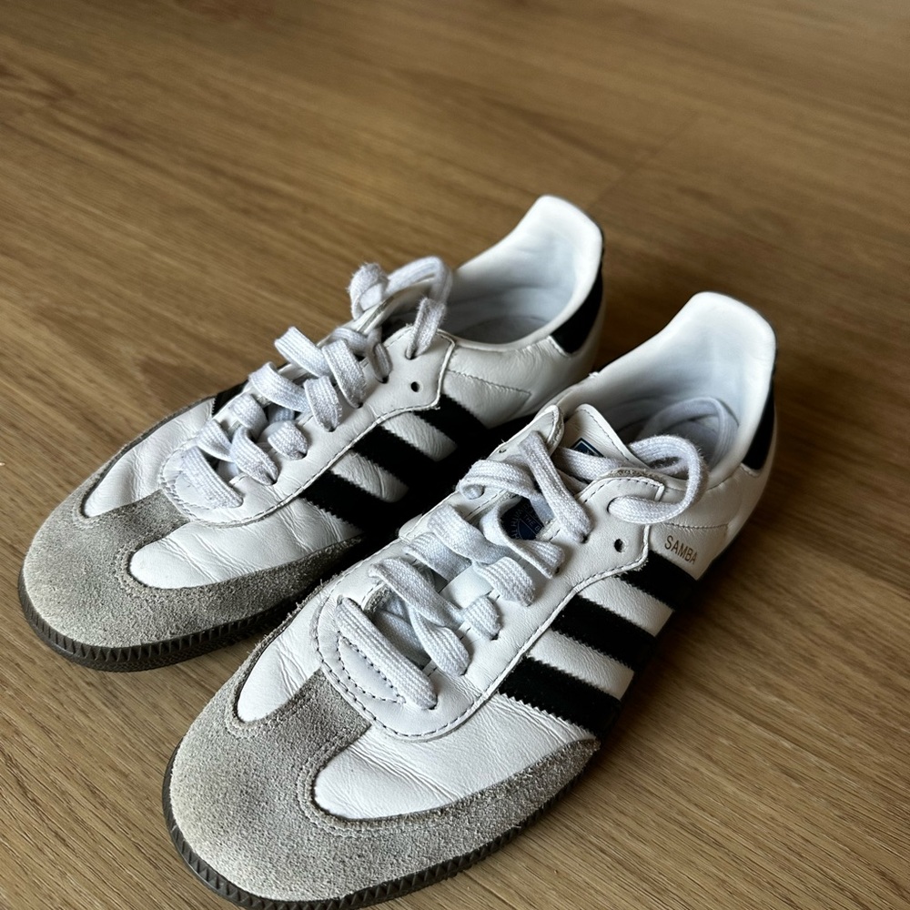 Adidas Samba White and Black Trainers